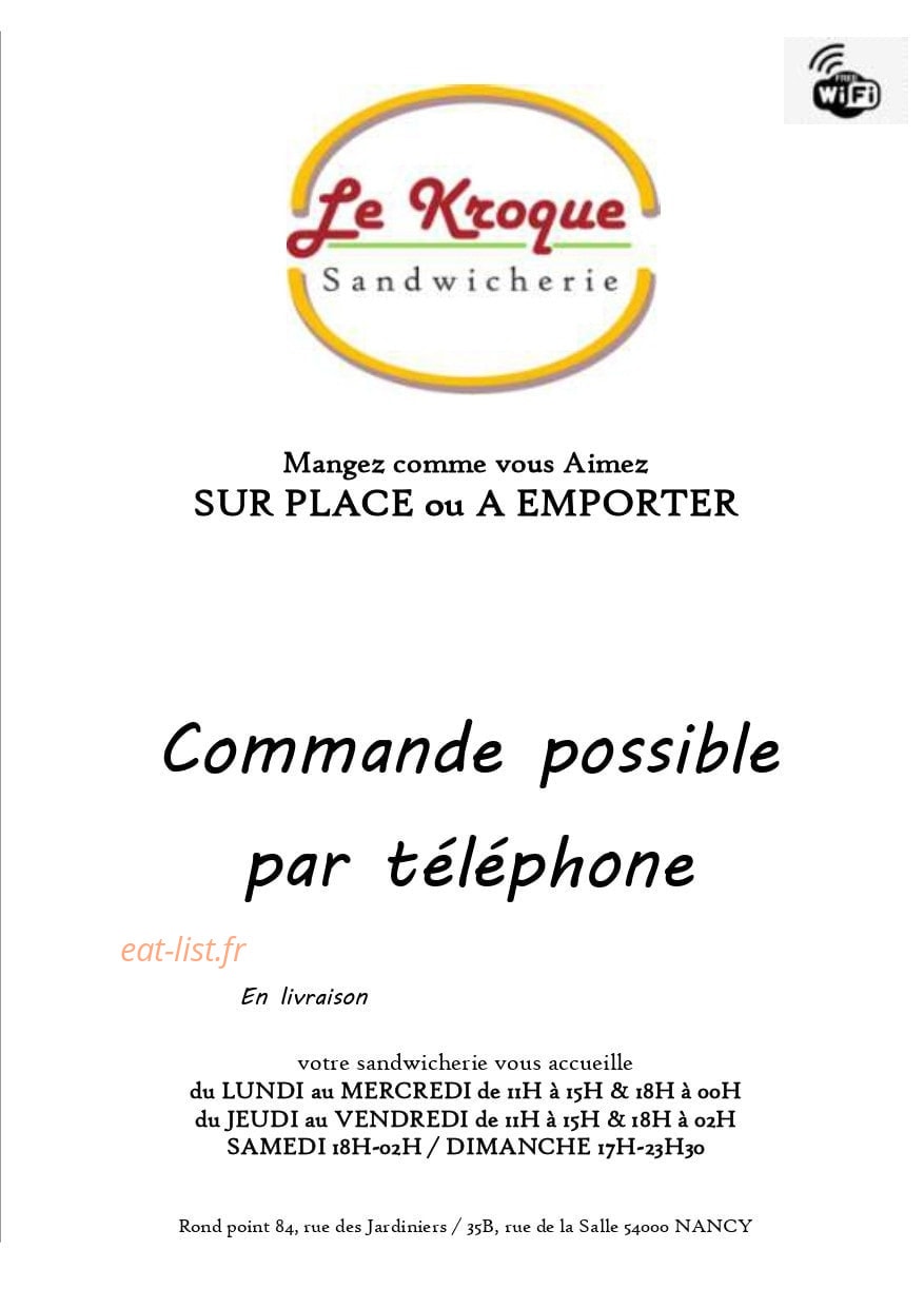 Le Kroque — carte page 1