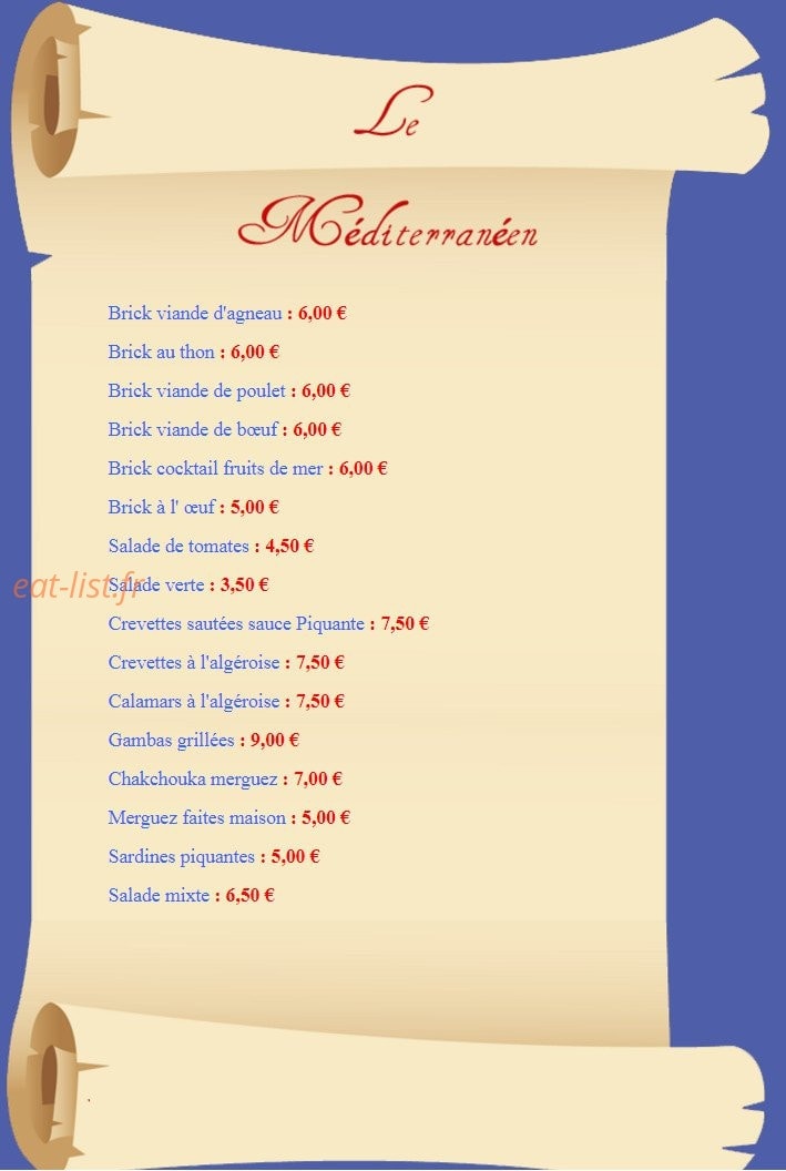 Le Méditerranéen — carte page 1