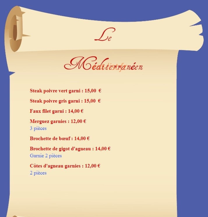 Le Méditerranéen — carte page 4