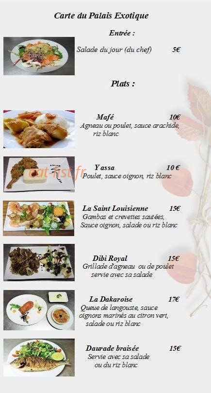 Le Palais Exotique — carte page 3