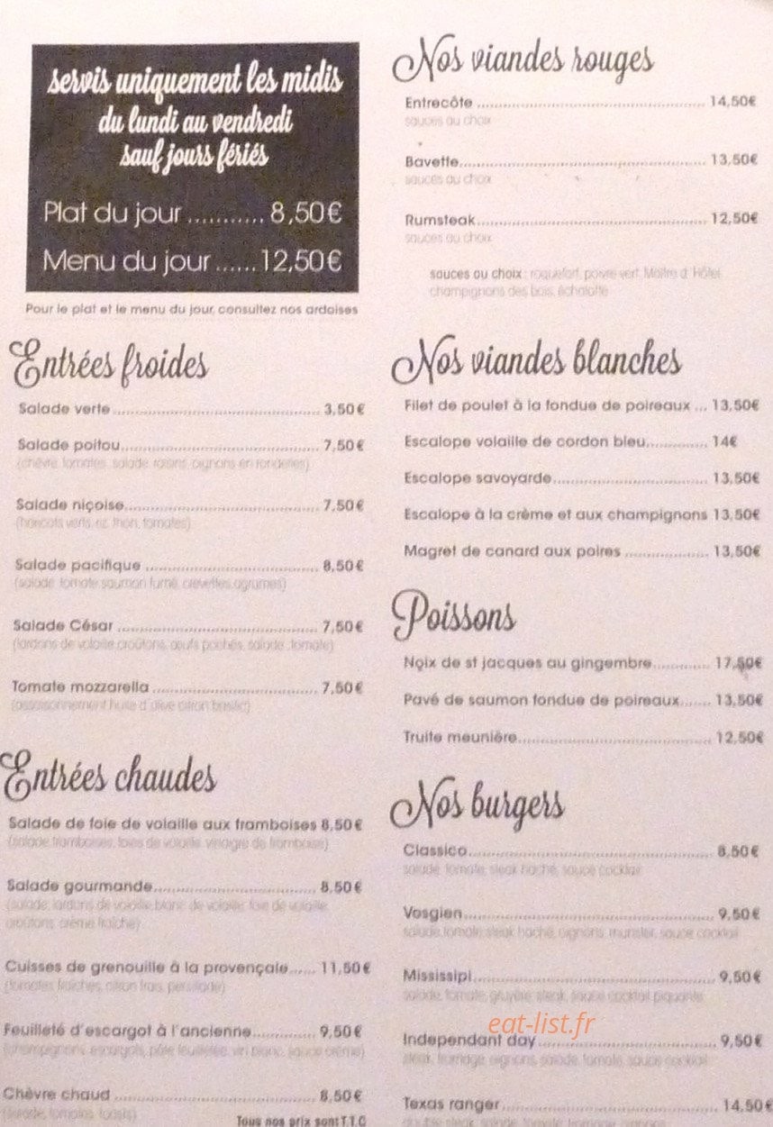Le Péché Mignon — carte page 2
