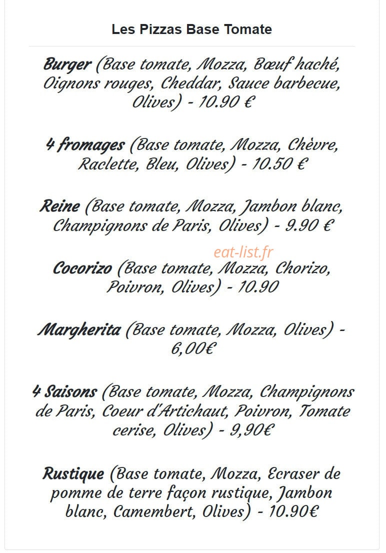 Les 4 Saisons — carte page 1