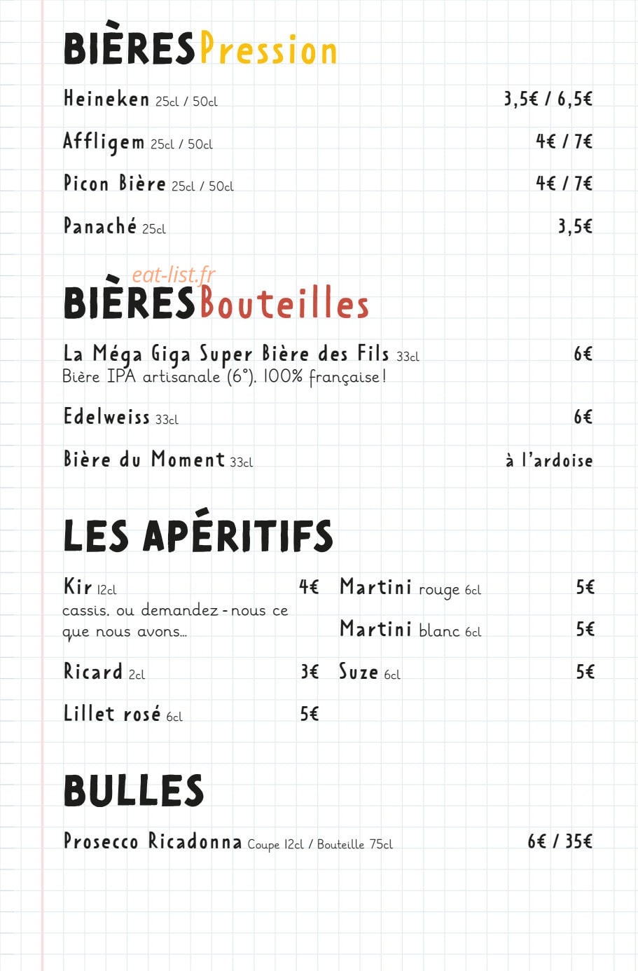 Les Fils à Maman — carte page 18