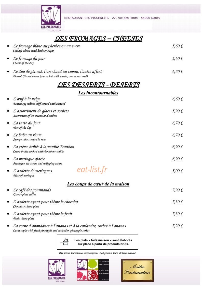 Les Pissenlits — carte page 7