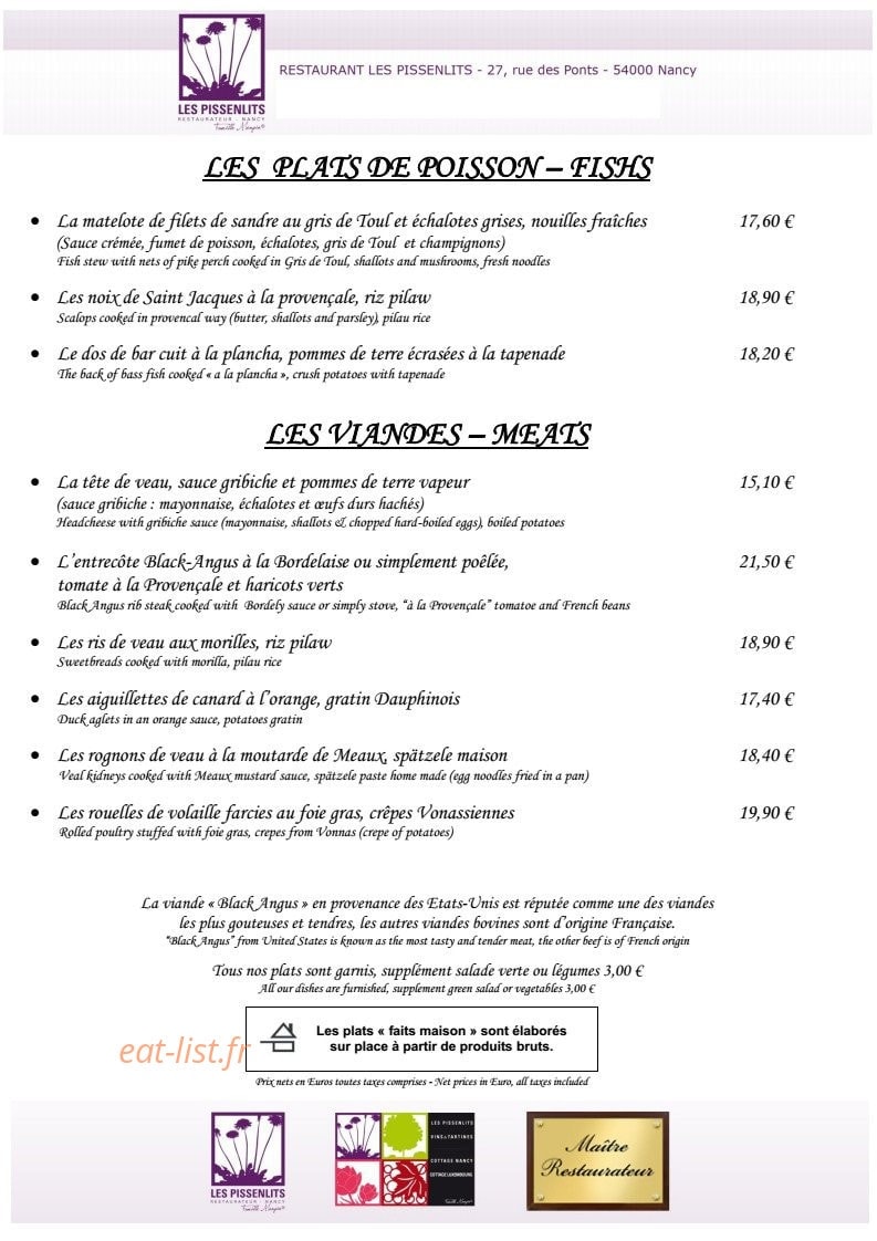 Les Pissenlits — carte page 6