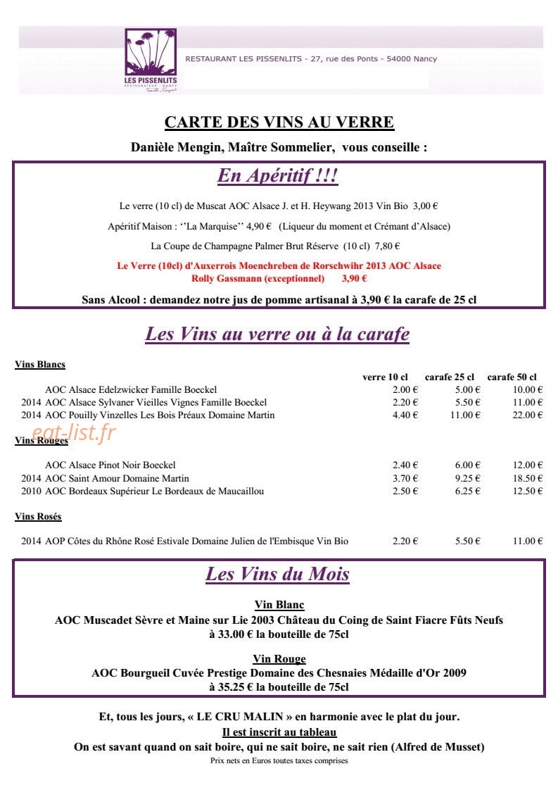 Les Pissenlits — carte page 8