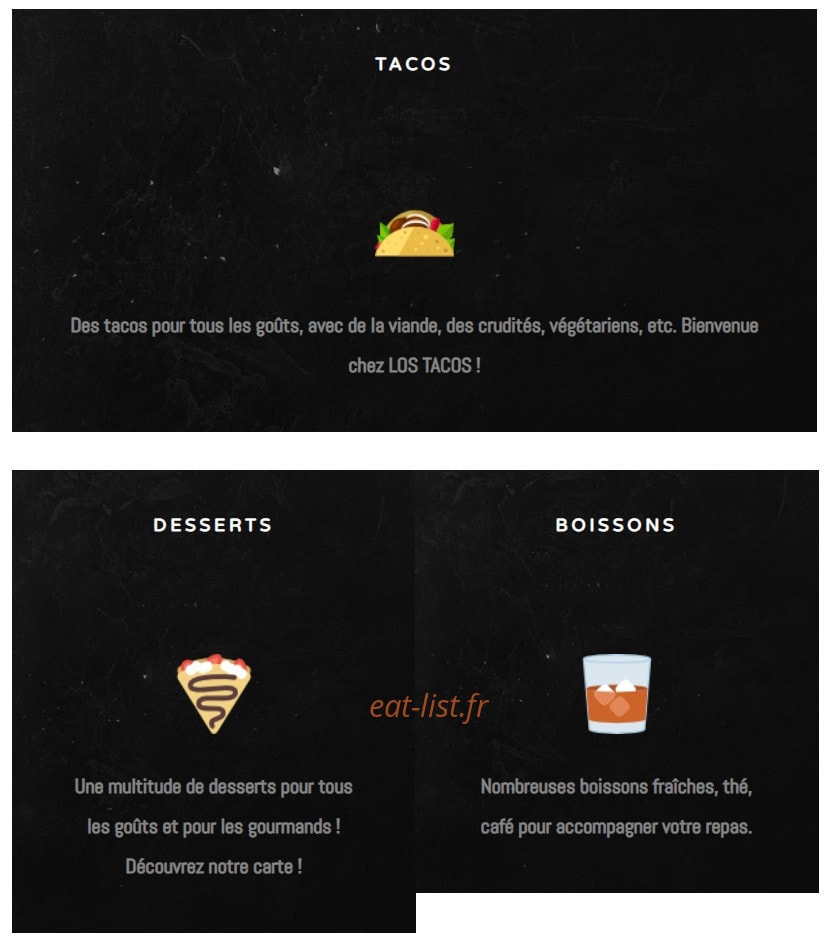 Los Tacos — carte page 1