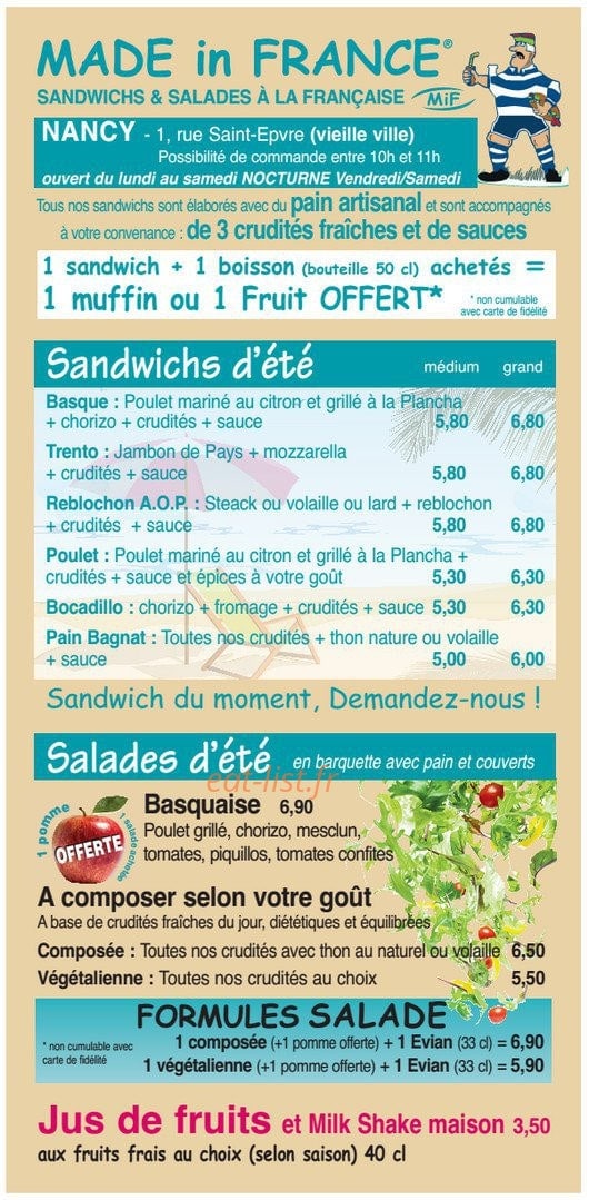 Made In France — carte page 1