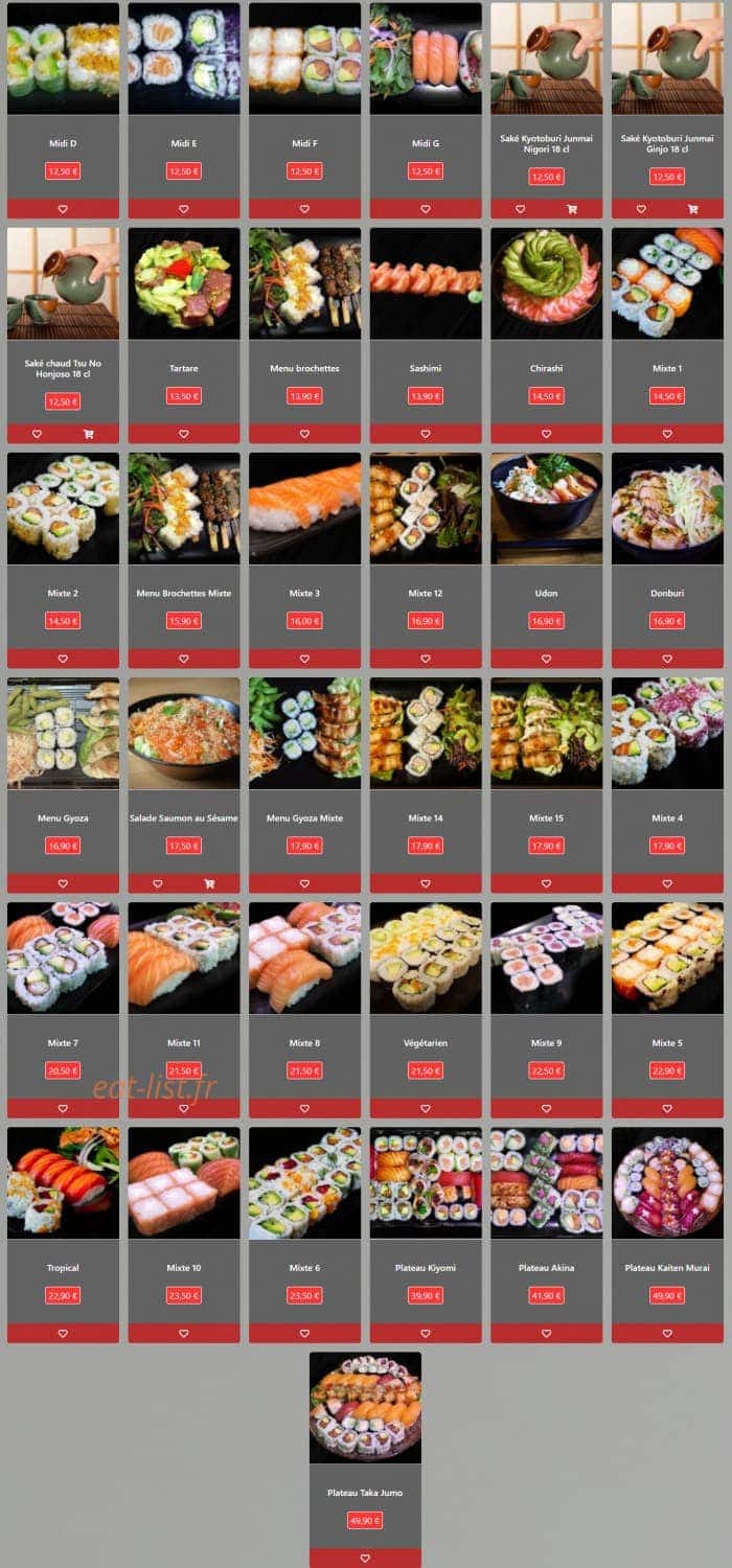 Carte et menu de Monsieur Fuji Sushi à Nancy — autres menus