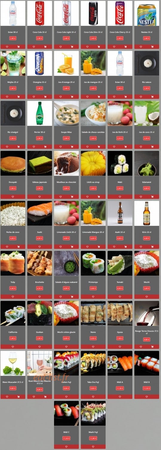 Carte et menu de Monsieur Fuji Sushi à Nancy — Les menus
