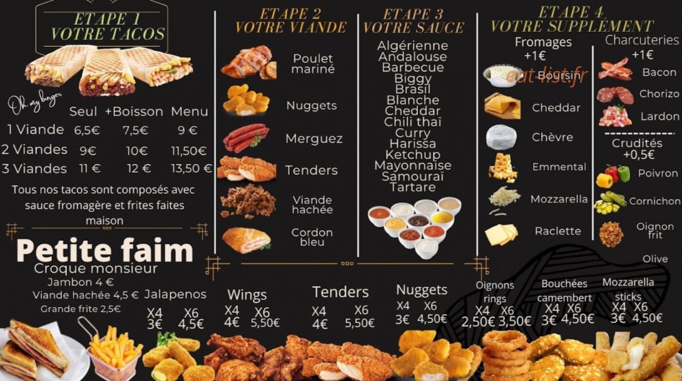 Oh My Burger ! — carte page 1