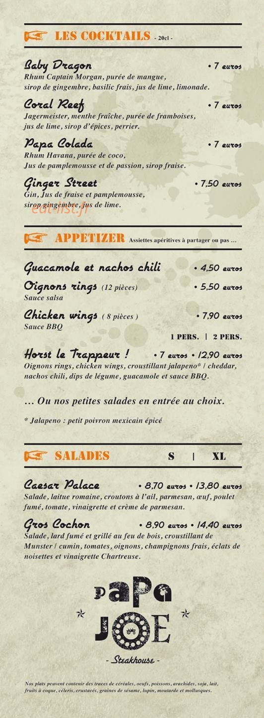 Papa Joe — carte page 3