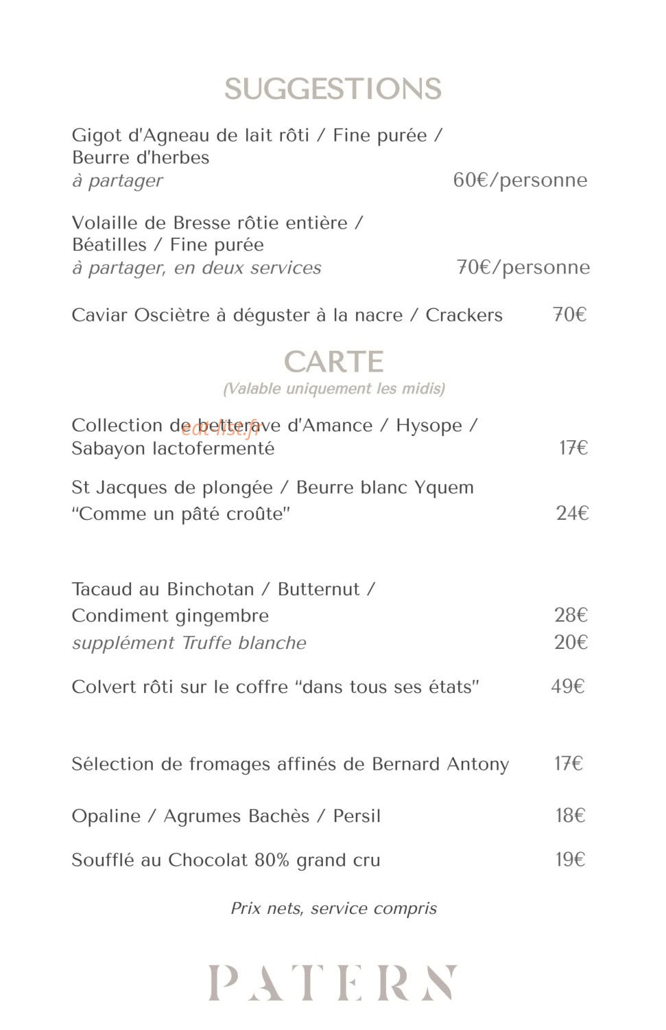 Patern — carte page 1