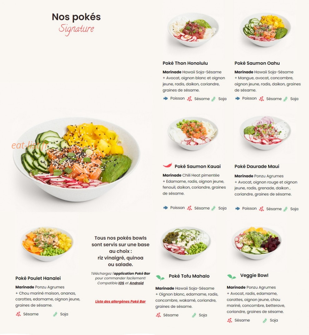 Poké Bar — carte page 2
