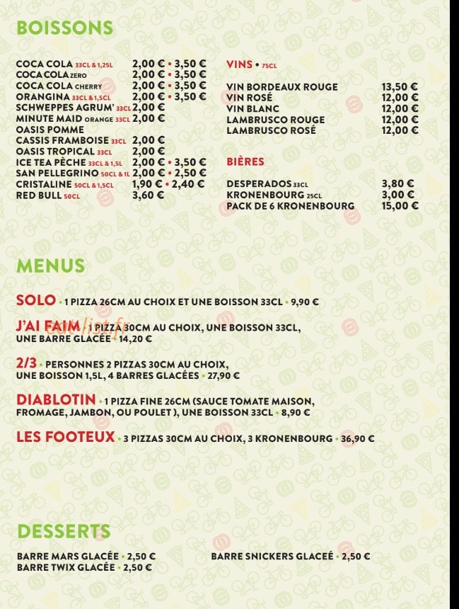Régalo Pizza — carte page 2