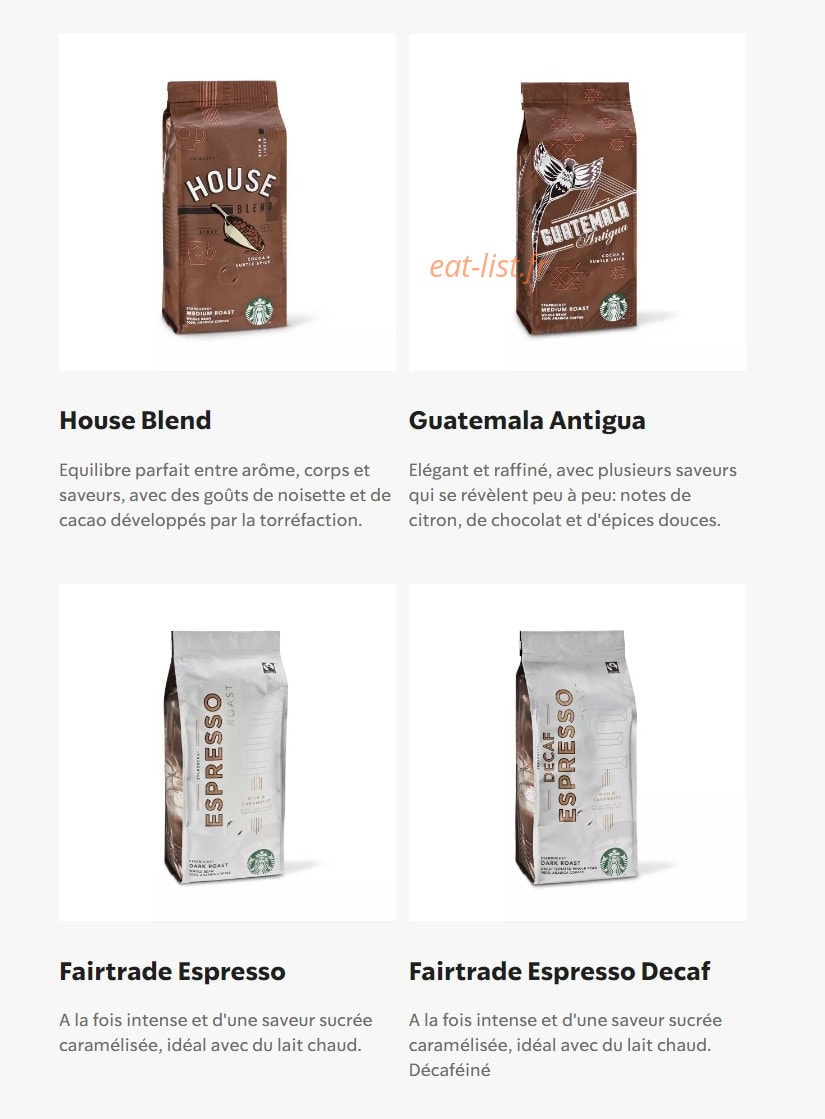 Starbucks Coffee — carte page 14