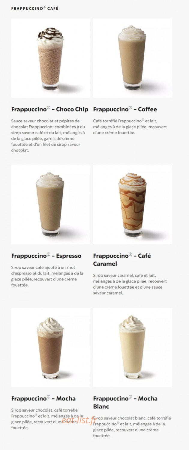 Starbucks Coffee — carte page 23