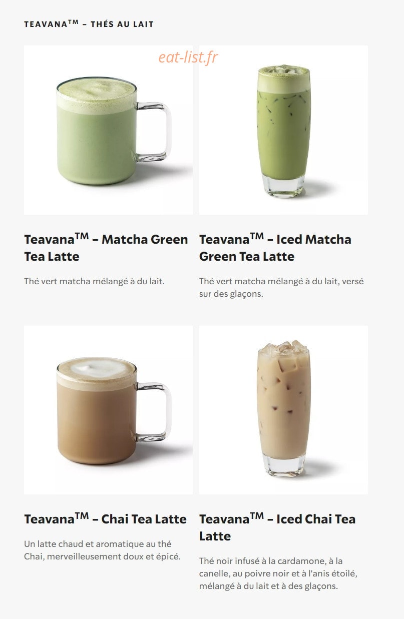 Starbucks Coffee — carte page 27