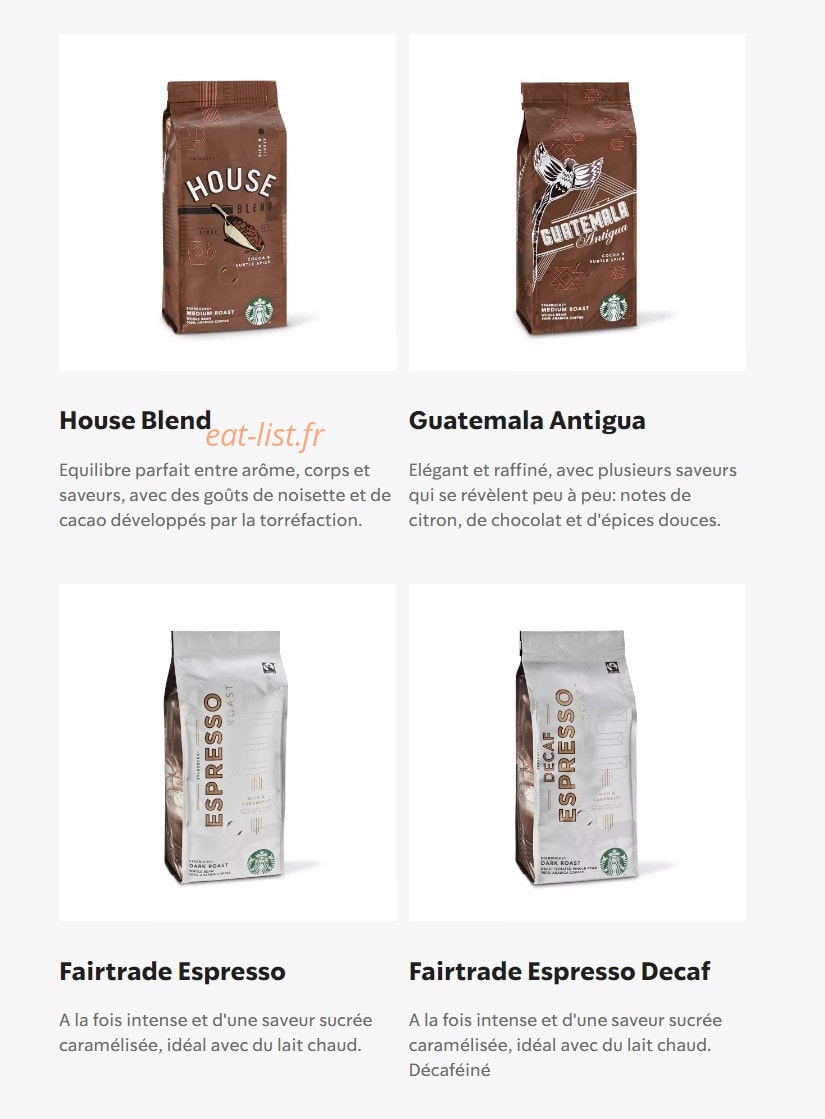 Starbucks Coffee — carte page 14