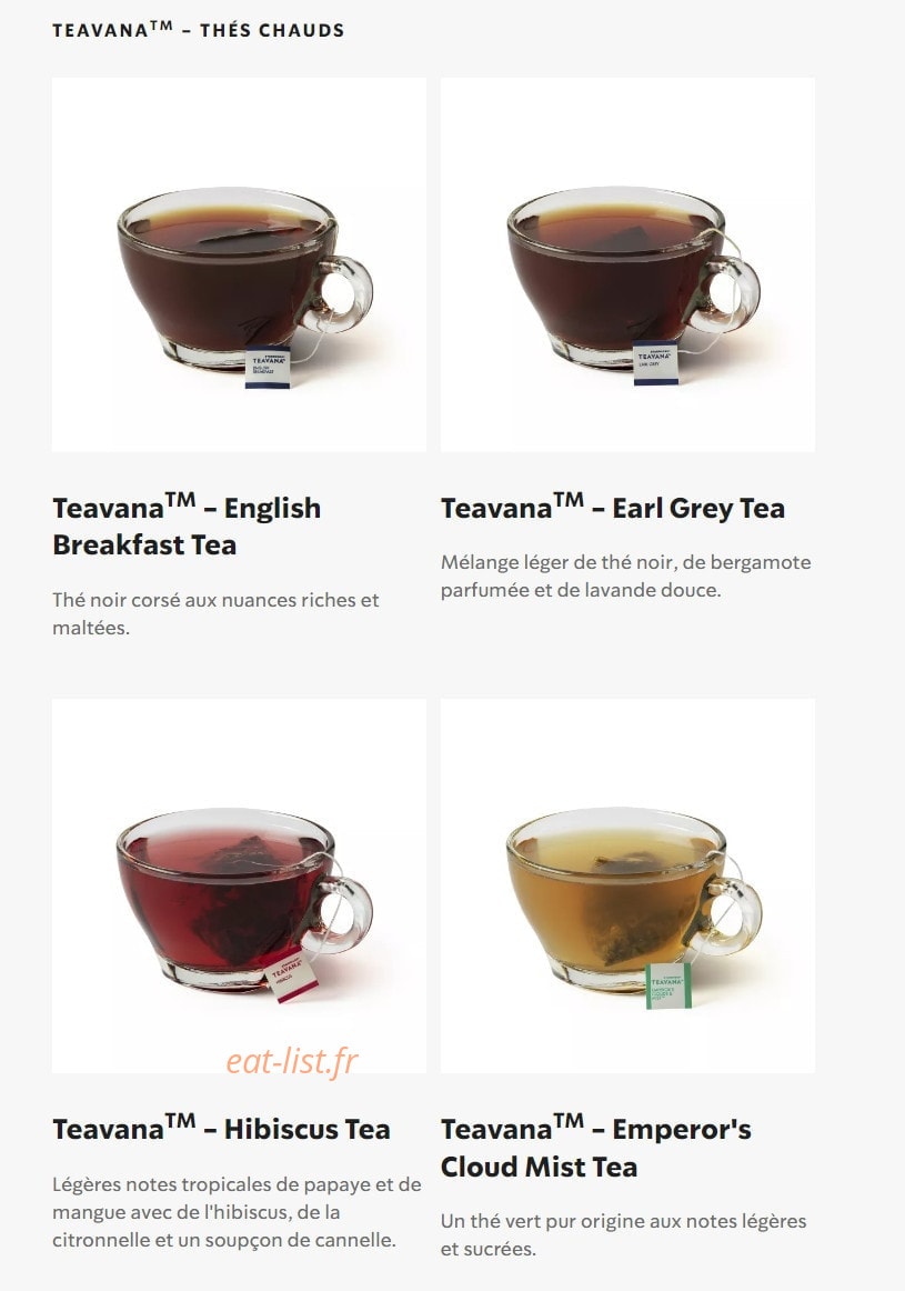 Starbucks Coffee — carte page 29