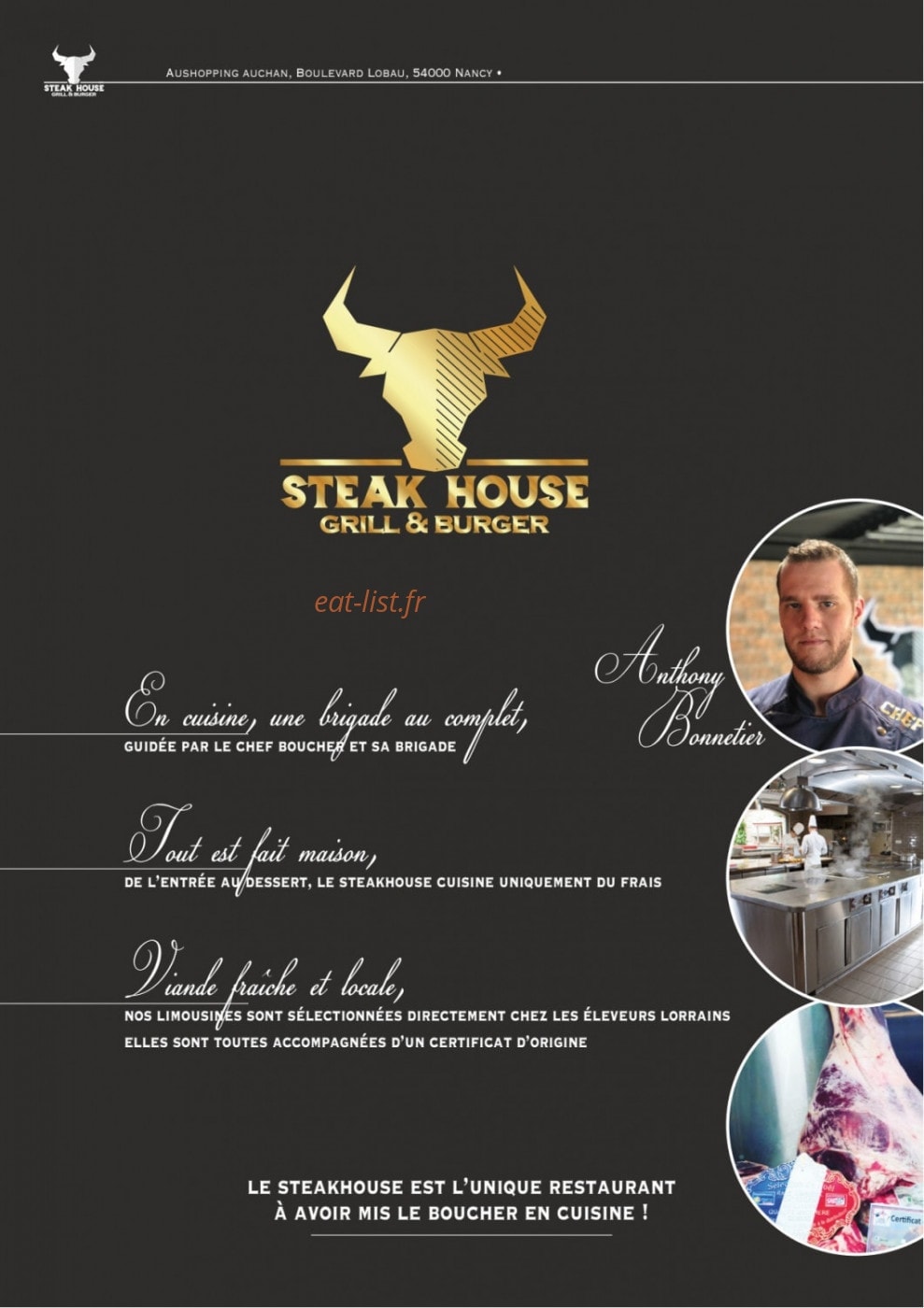 SteakHouse Nancy — carte page 1