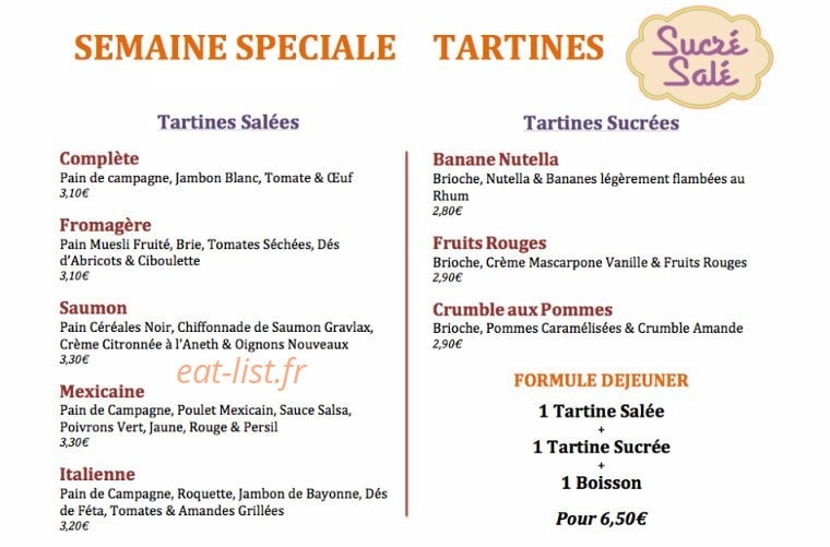 Sucré-Salé — carte page 1