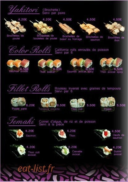 Sushi Show — carte page 7