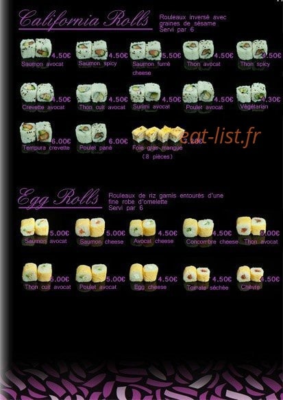 Sushi Show — carte page 4