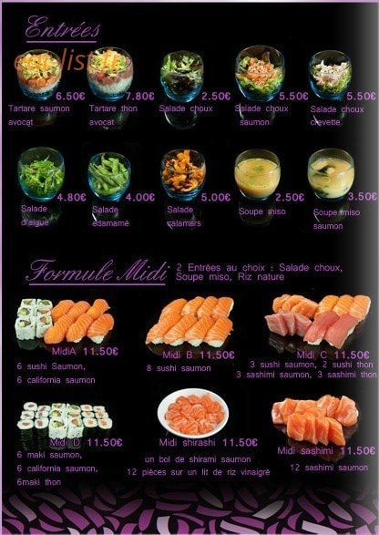 Sushi Show — carte page 1
