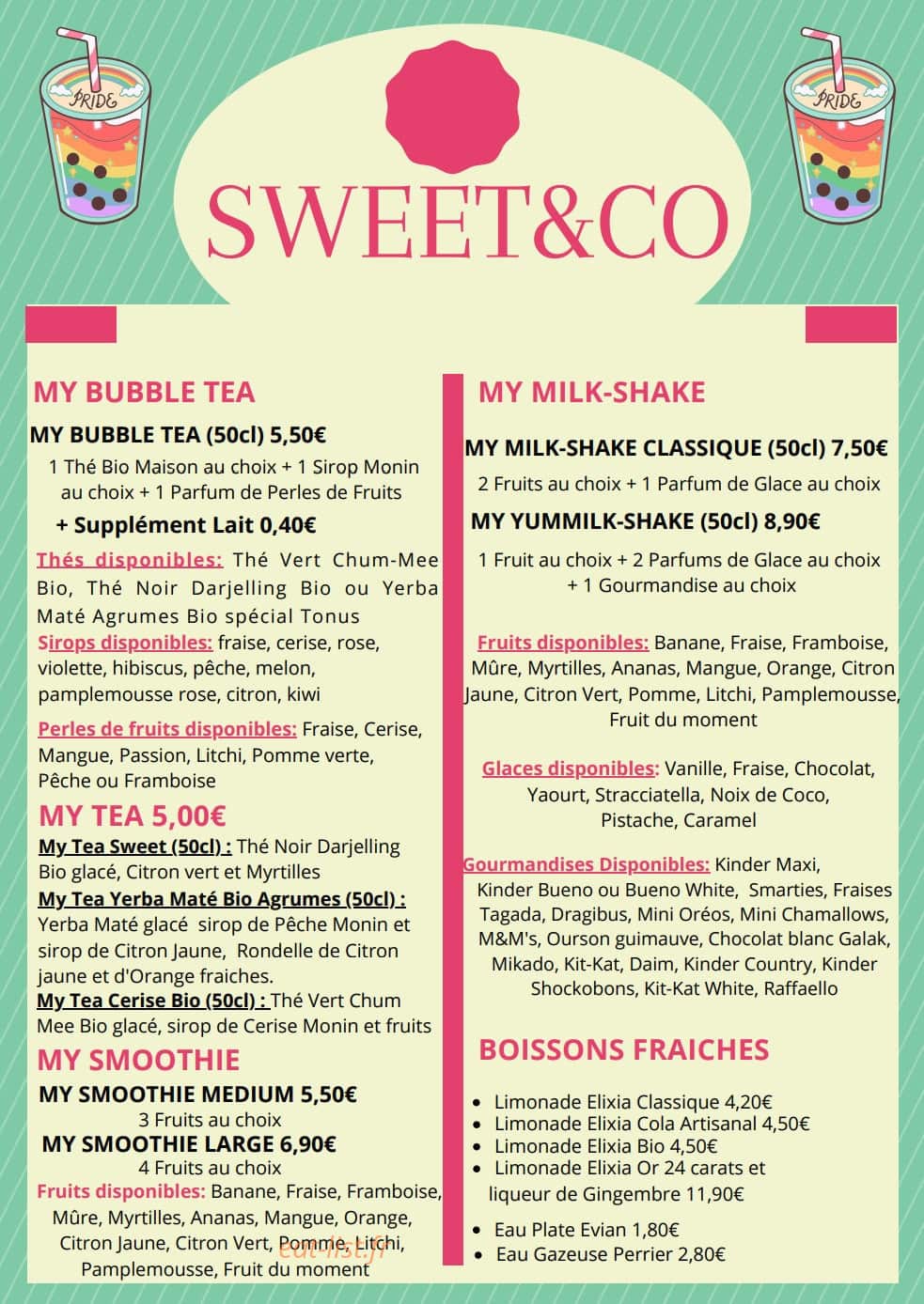 Sweet and Co — carte page 2