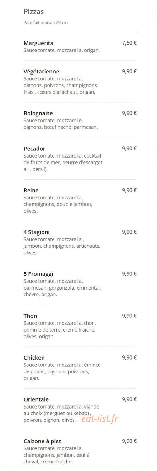 Top Food — carte page 2