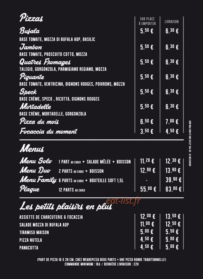 We Are Pizza — carte page 2