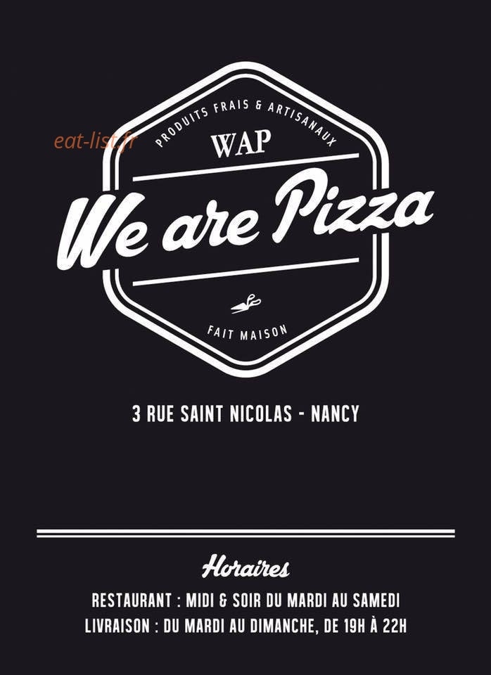We Are Pizza — carte page 1