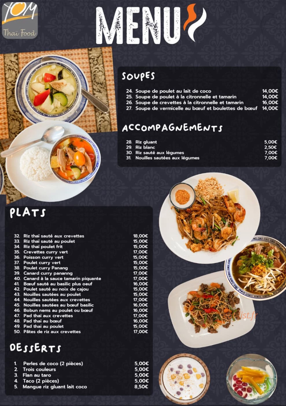Yom Thai Food — carte page 2