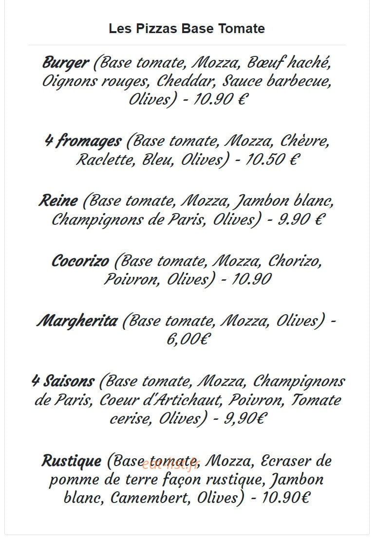 Les 4 Saisons — carte page 1