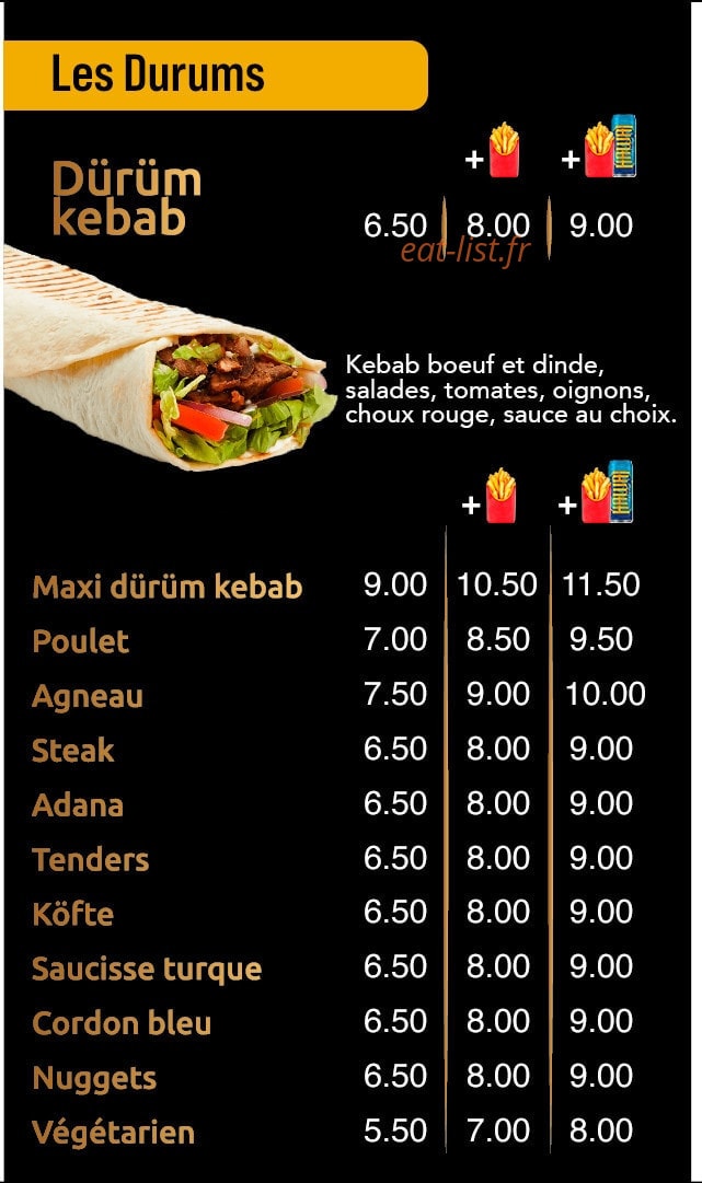 Ok Kebab — carte page 4