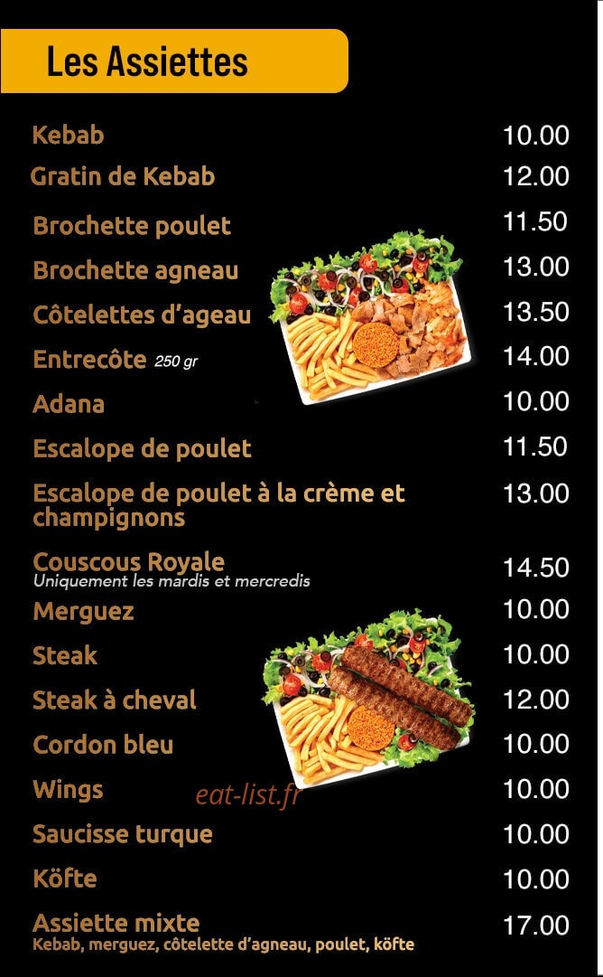 Ok Kebab — carte page 1
