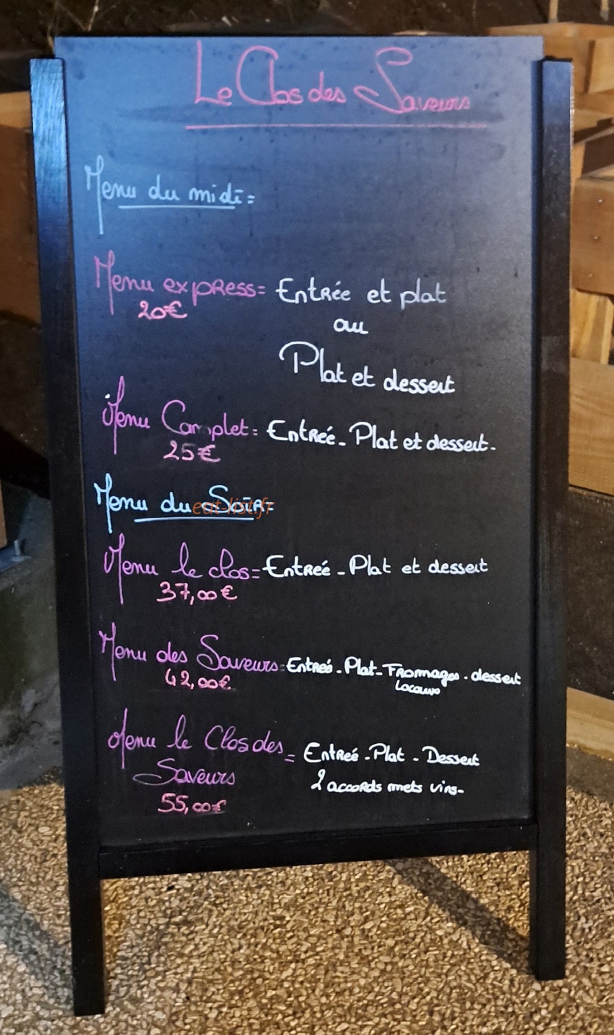 Le Clos des Saveurs — carte page 2
