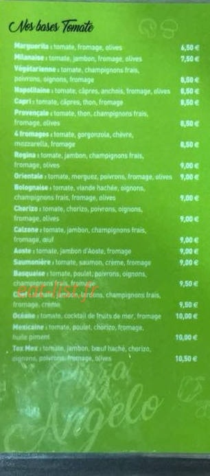 Pizza Angelo — carte page 1
