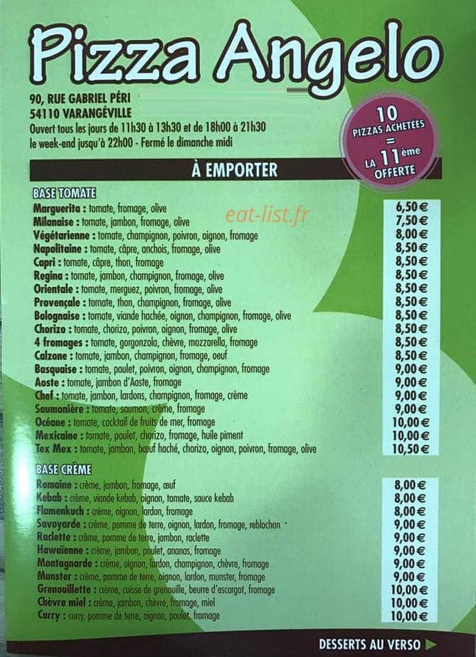 Pizza Angelo — carte page 4