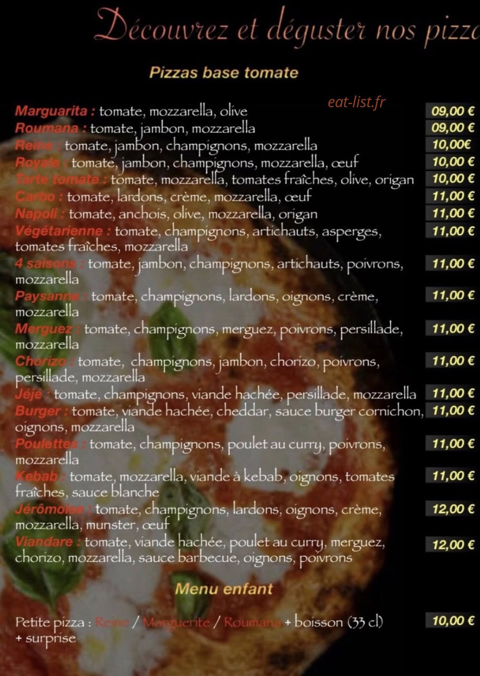 Brasserie Baccarat — carte page 1