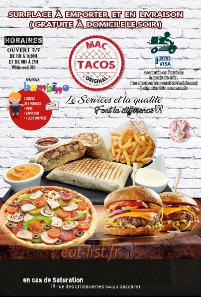 Mac Tacos — carte page 1