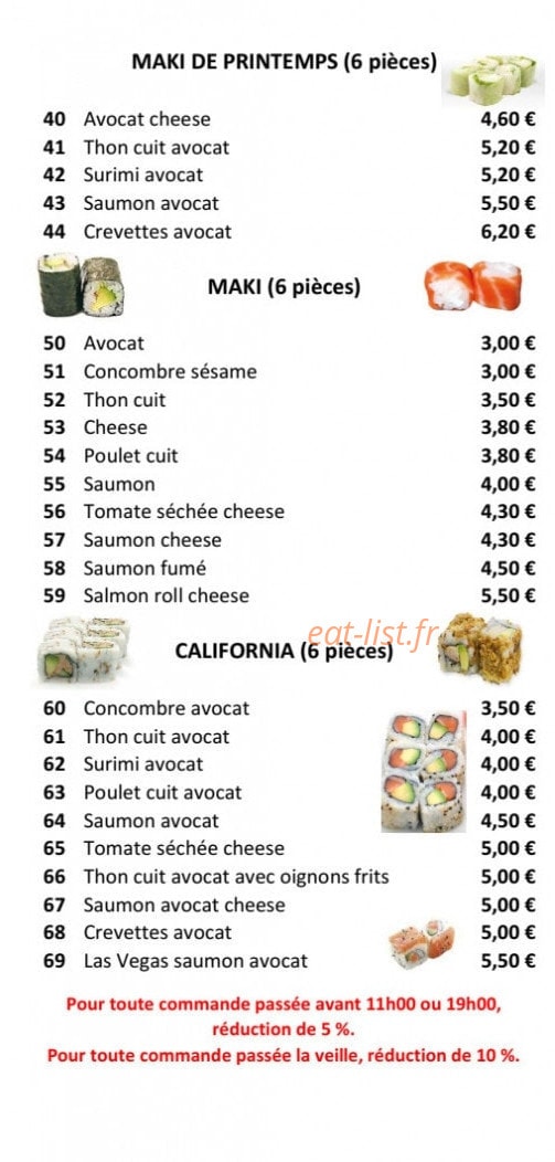 Sushi Eden — carte page 4