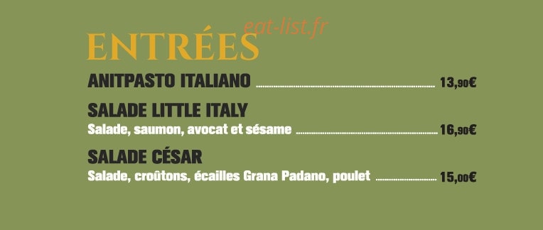 Little Italy — carte page 1