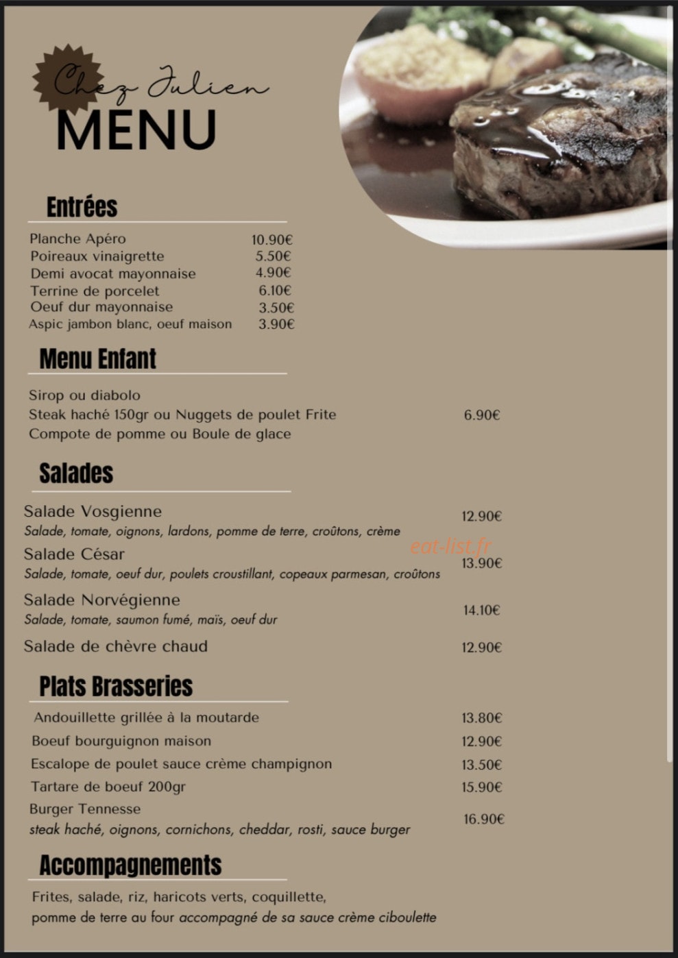Chez Julien — carte page 1