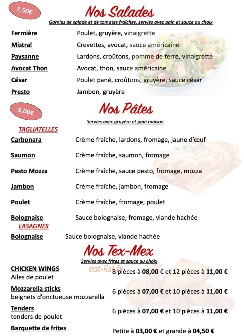 Pizza Mistral — carte page 4