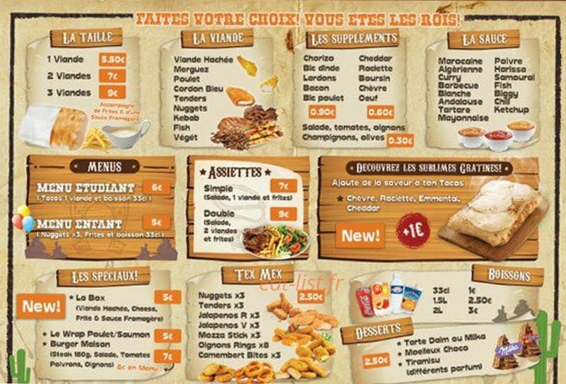 Tacos 54 — carte page 1