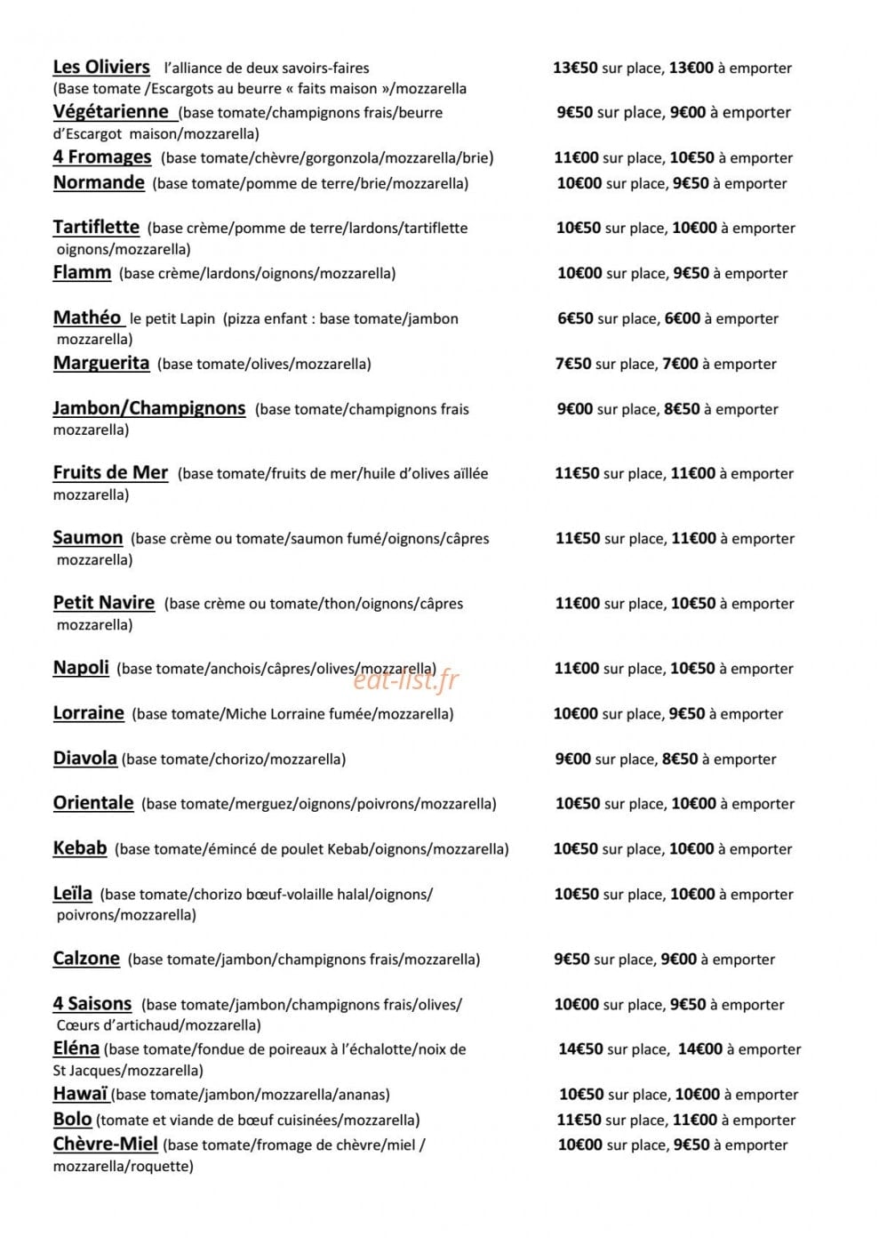 Les Oliviers — carte page 1