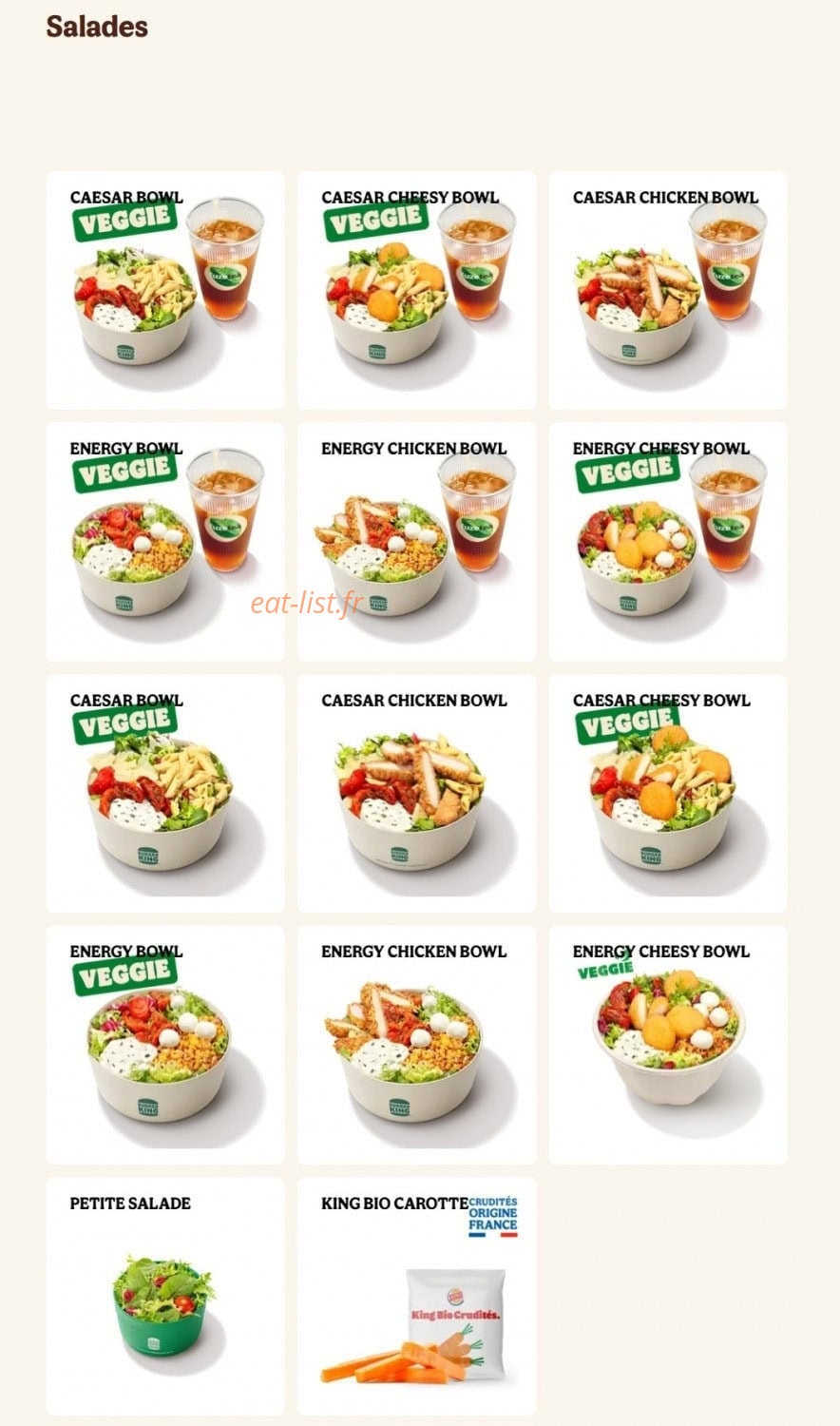 Burger King — carte page 9