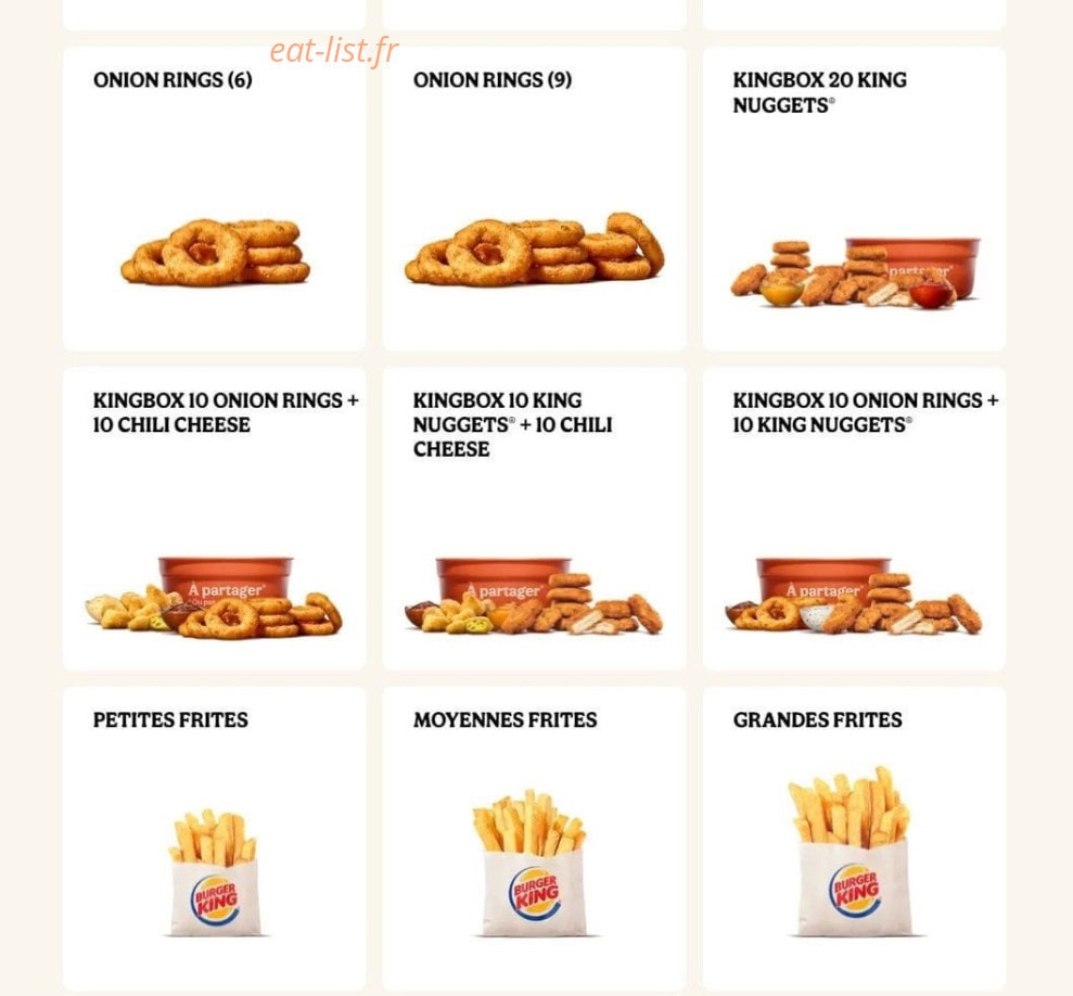 Burger King — carte page 11